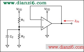 Figure 9. Op amp buffers bias voltage-divider.